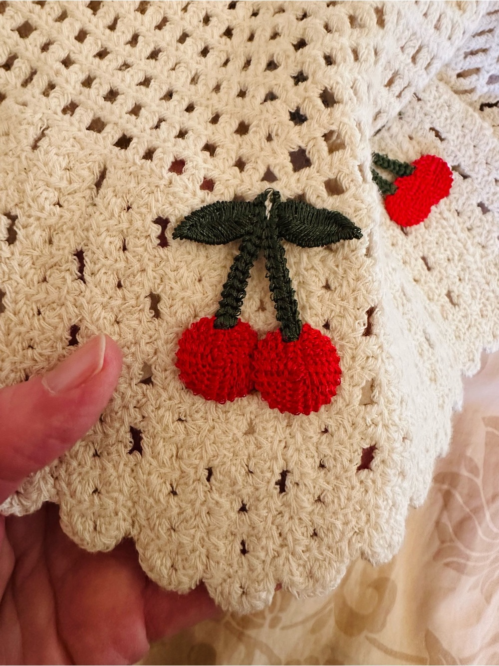 Rebellion Again Cherry Crochet Cami Tank Top Coquette Cottagecore Small - Picture 5 of 9